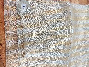 Pure Gold & Silver Tissue Stripe Weave Dyeable Fabric