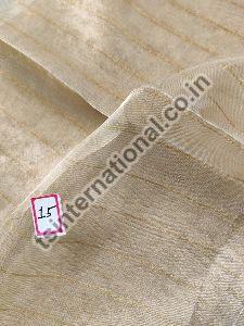 Pure Gold Tissue Silk with Gold Zari Staple Weaved Dyeable Fabric
