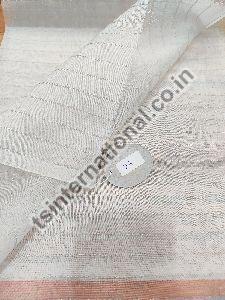 Pure Organza Silk with Silver Stripe Weaved Dyeable Fabric