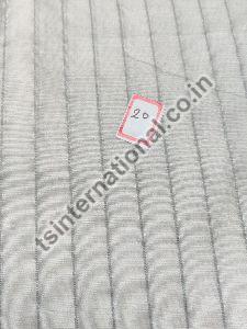 White Pure Cotton Silver Zari Stripe Weaved Dyeable Fabric