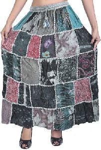 Printed Patchwork Skirt