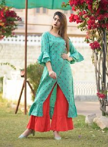 Printed Kurti Sharara Set