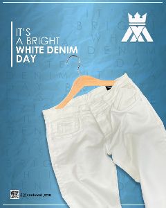 White 100% cotton denim jeans