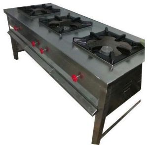 THREE BURNER COOKING RANGE.