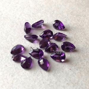 Natural African Amethyst Faceted Pear Loose Gemstones