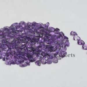 Natural Brazil Amethyst Faceted Pear Loose Gemstones