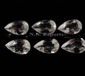 Natural Crystal Quartz Faceted Pear Loose Gemstones