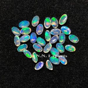 Natural Ethiopian Opal Faceted Oval Loose Gemstones