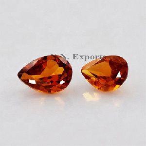 Natural Hessonite Garnet Faceted Pear Loose Gemstones