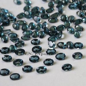 Natural London Blue Topaz Faceted Oval Loose Gemstones