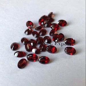 Natural Mozambique Red Garnet Faceted Oval Loose Gemstone