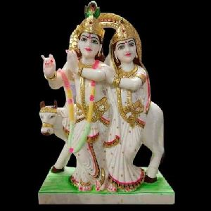 42 Inch Marble Radha Krishna Statue