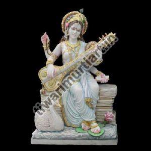 30 Inch Marble Saraswati Mata Statue