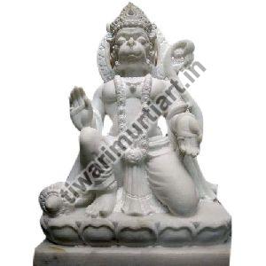 5 Feet Marble Hanuman Statue