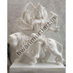 54 Inch Marble Durga Mata Statue