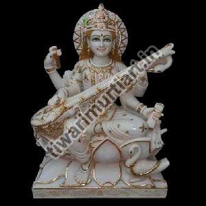 6.3 Feet Marble Saraswati Mata Statue