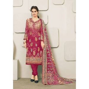 Ladies Banarasi Cotton Churidar Suit,