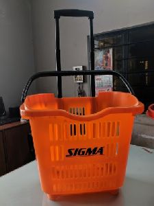 Plastic Shopping Basket Trolley
