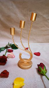 Royal Iron 3Cup Candle Stand Gold