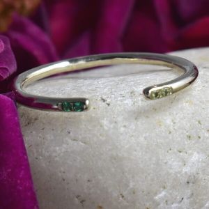 Diamond Emerald Cuff Ring