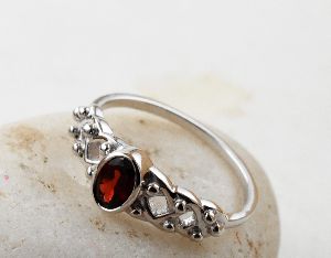 Garnet Celtic Ornate Ring