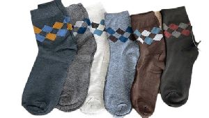 Men Printed Cotton Sock
