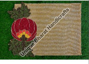 17X13 Inch Glass Beaded Table Mat