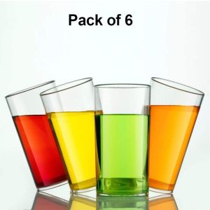 330ML (6PCS) HEAVY UNBREAKABLE PLASTIC FULLY TRANSPARENT GLASSES SET