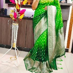 Beautiful party wear kora organza saree