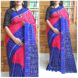 Linen Digital Ikkat Print Saree