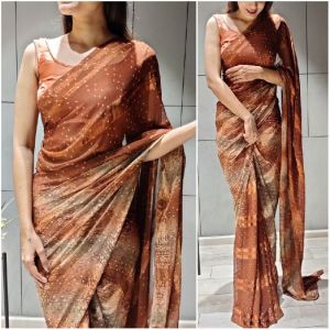 Malai Georgette with zari Lining Sarees