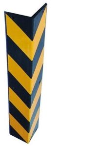 Rubber Wall Corner Guard Black & Yellow Reflector Rubber PARKING CORNER GUARD