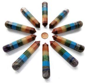 Natural Seven 7 Chakra Healing Massage Original Agate Wand