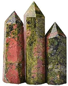 Natural Unakite Healing Red Green Stone Crystal Original Agate Wand