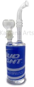 Glass Bong with Blue Color Sticker with 14 Mm Bowl
