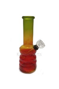 Rasta Color Glass Bong with Down Stem