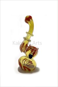 Silver Frit Inside Design Glass Bubbler