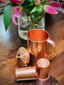 Copper Jug & Glass