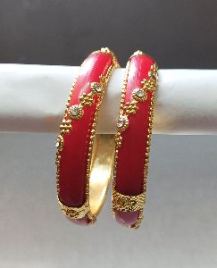 Gold Plated Plastic and Metal Bangles