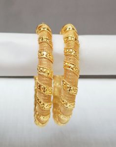 Gold Plated Single Net Bangles