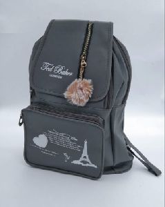 Leather Girls College Backpack Bag