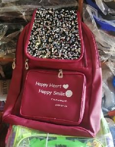 Leather Ladies College Backpack Bag