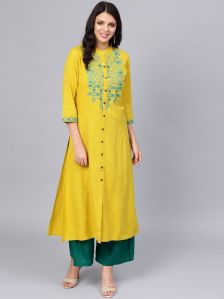 Hand Embroidered Kurti with Palazzo