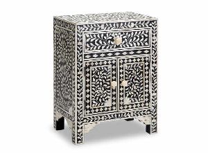 Stylish Bone Inlay Bedside Table