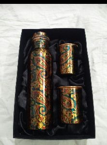 Sahi Hai Paper Printed Copper Bottle and Glass Set