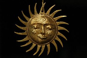 Dhokra - CH-Sun Mask pendant