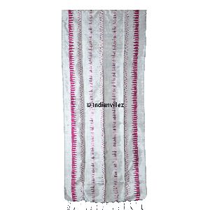Grey & Pink Contemporary Odisha Handloom Ikat Silk Stole