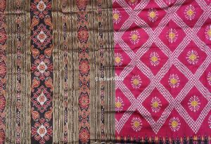 Royal Pink Tarabali Ikat Odisha Handloom Silk Saree