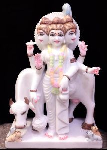 Marble Brahma Vishnu Mahesh Statue