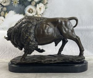 Marble Buffalo Statue